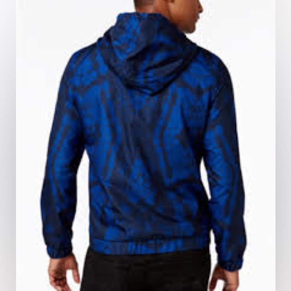 AMERICAN RAG Shibori Blue Hooded light Jacket - Picture 2 of 6